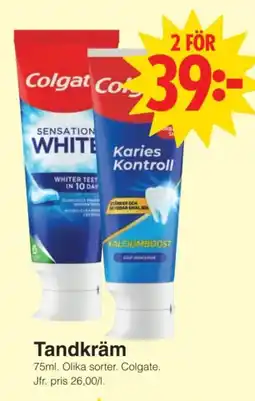Matöppet Colgate Tandkräm erbjuda