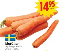 Matöppet Morötter erbjuda