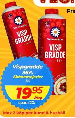 Matrix Butikerna Skånemejerier Vispgrädde 36% erbjuda