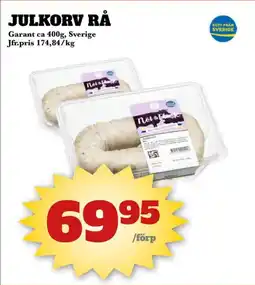 Bonum Matmarknad Garant Julkorv rå erbjuda