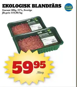 Bonum Matmarknad Garant Ekologisk blandfärs erbjuda