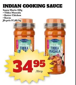 Bonum Matmarknad Santa Maria Indian cooking sauce erbjuda