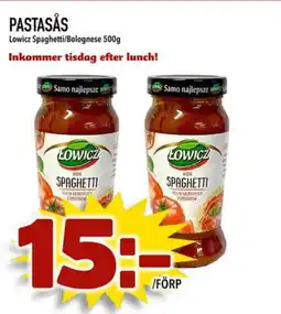 Din Mat Lowicz Pastasås erbjuda