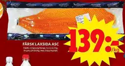 ICA Maxi Färsk laxsida asc erbjuda