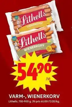 ICA Maxi LITHELLS Varm-, wienerkorv erbjuda
