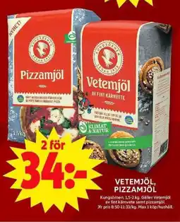 ICA Maxi KUNGSÖRNEN Vetemjöl, pizzamjöl erbjuda