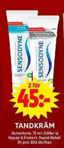 ICA Maxi SENSODYNE Tandkräm erbjuda