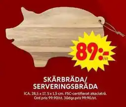 ICA Maxi Skärbräda/ serveringsbräda erbjuda
