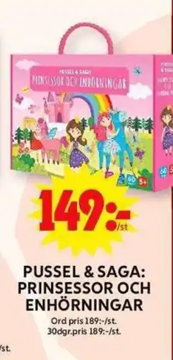 ICA Maxi Pussel & saga: prinsessor och enhörningar erbjuda