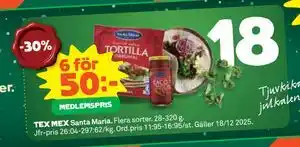 Stora Coop TEX MEX, Medlemspris erbjuda