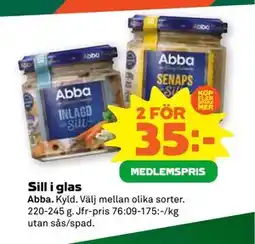 Stora Coop Sill i glas, Medlemspris erbjuda