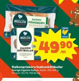 Stora Coop Kalkonpriskorv/kalkonköttbullar erbjuda