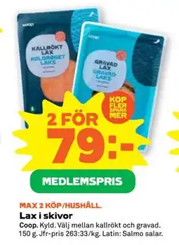 Stora Coop Lax i skivor, Medlemspris erbjuda