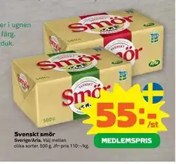 Stora Coop Svenskt smör, Medlemspris erbjuda