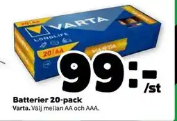 Stora Coop Batterier 20-pack erbjuda
