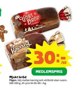 Stora Coop Mjukt bröd, Medlemspris erbjuda