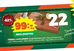 Stora Coop FÄRSK LAXFILÉSIDA., Medlemspris erbjuda
