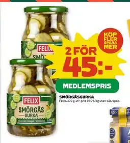 Coop SMÖRGÅSGURKA, Medlemspris erbjuda