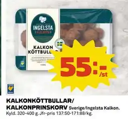 Coop KALKONKÖTTBULLAR/ KALKONPRINSKORV erbjuda