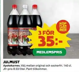 Coop JULMUST, Medlemspris erbjuda