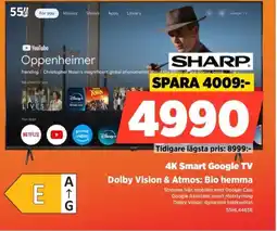 Power SHARP 4K Smart Google TV 55HL4465E erbjuda