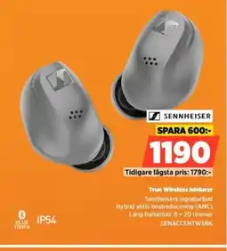 Power SENNHEISER True Wireless hörlurar SENACCENTWSBK erbjuda
