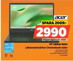 Power ACER 14″ bärbar dator NXJ37ED001 erbjuda