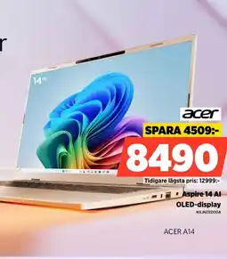 Power ACER Aspire 14 Al OLED-display NXJNZEDOOA erbjuda