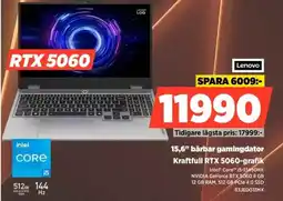 Power Lenovo 15,6" bärbar gamingdator 83JE0031MX erbjuda