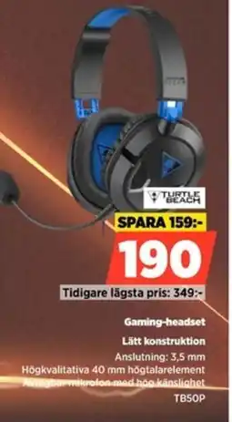 Power Gaming-headset TB50P erbjuda