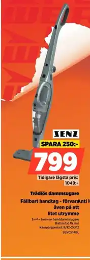 Power SENZ Trådlös dammsugare SEVCS14BL erbjuda