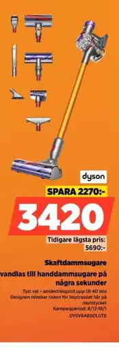 Power Dyson Skaftdammsugare DYSV8ABSOLUTE erbjuda