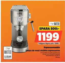 Power Chef Mateo Espressomaskin INFUSIA erbjuda