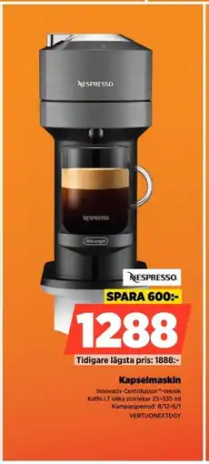 Power NESPRESSO Kapselmaskin VERTUONEXTDGY erbjuda