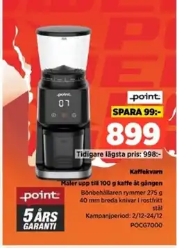 Power Point Kaffekvarn POCG7000 erbjuda