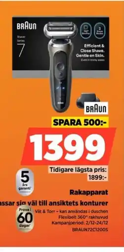 Power BRAUN Rakapparat BRAUN72C1200S erbjuda