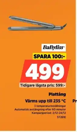 Power BaByliss Plattång ST261E erbjuda