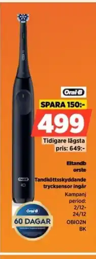 Power Oral-B Eltandborste OBIO2N BK erbjuda