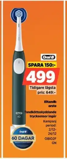Power Oral-B Eltandborste OBIO2F GN erbjuda