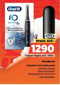 Power Oral-B Eltandborste ORALBIO6SBKL erbjuda