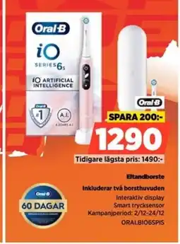 Power Oral-B Eltandborste ORALBIO6SPIS erbjuda