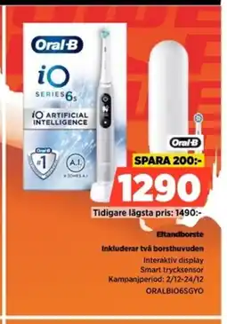 Power Oral-B Eltandborste ORALBIO6SGYO erbjuda