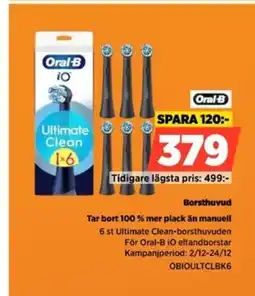 Power Oral B Borsthuvud OBIOULTCLBK6 erbjuda