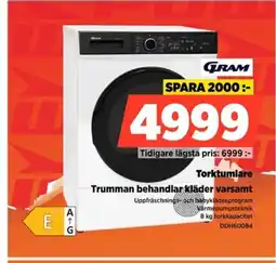 Power GRAM Torktumlare DDH60084 erbjuda