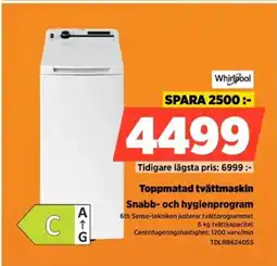 Power Whirlpool Toppmatad tvättmaskin TDLRB6240SS erbjuda
