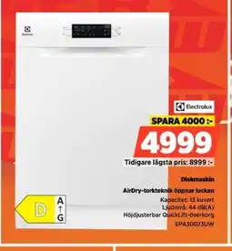 Power Electrolux Diskmaskin EPA30073UW erbjuda