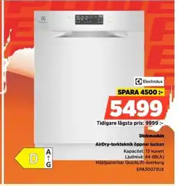 Power Electrolux Diskmaskin EPA30073UX erbjuda