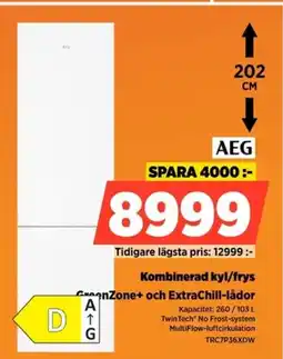 Power AEG Kombinerad kyl/frys TRC7P36XDW erbjuda