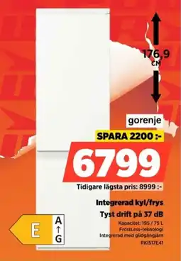 Power Gorenje Integrerad kyl/frys RK1517E41 erbjuda