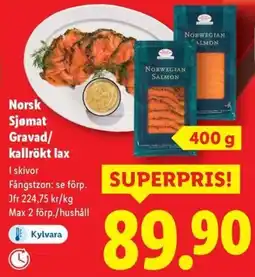 Lidl Norsk sjømat Gravad / kallrökt lax erbjuda